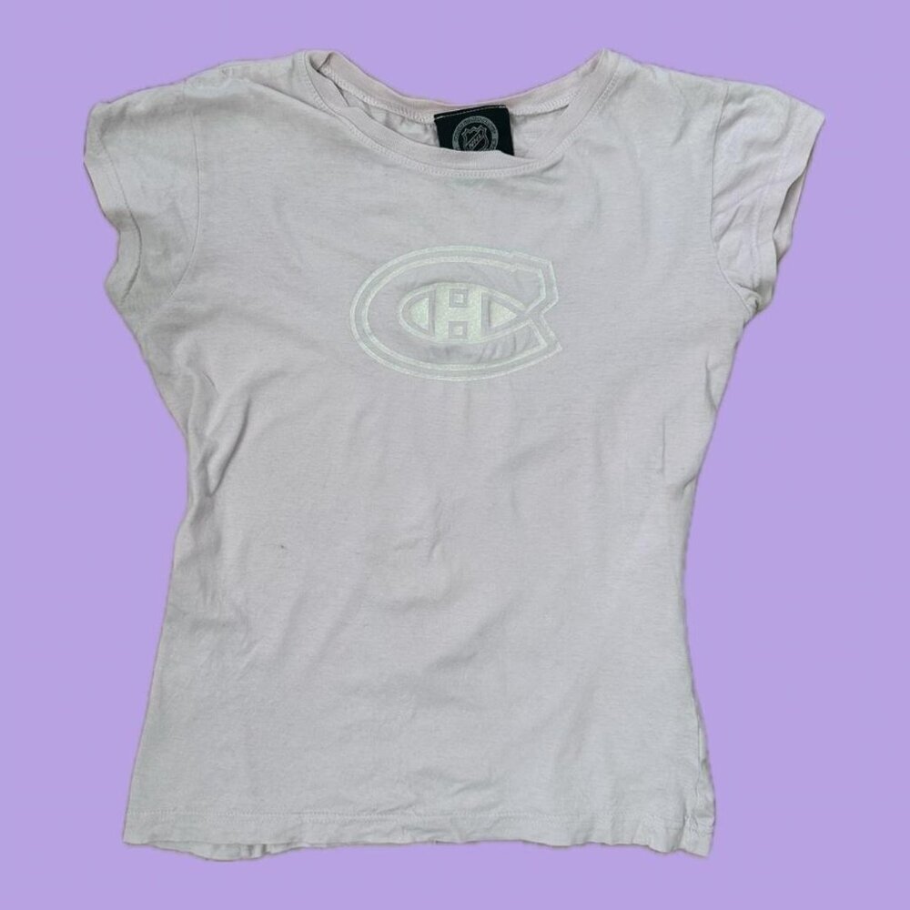 Vintage Habs Baby Pink Baby Tee – Glitter Logo